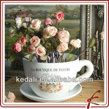 mug shape ceramic colored flower pot